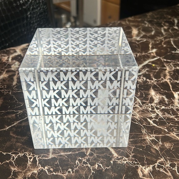 MICHAEL Michael Kors Other - Michael Kors Limited Edition Paper weight home decor 4x4x4 clear monogram cube